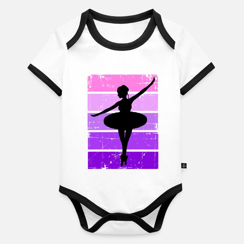 Ballerina Ballet Dancer Pink Organic Baby Contrasting Bodysuit
