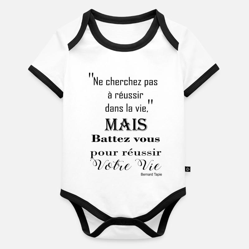 Bernard Tapie Body Bébé bio contrasté manches courtes