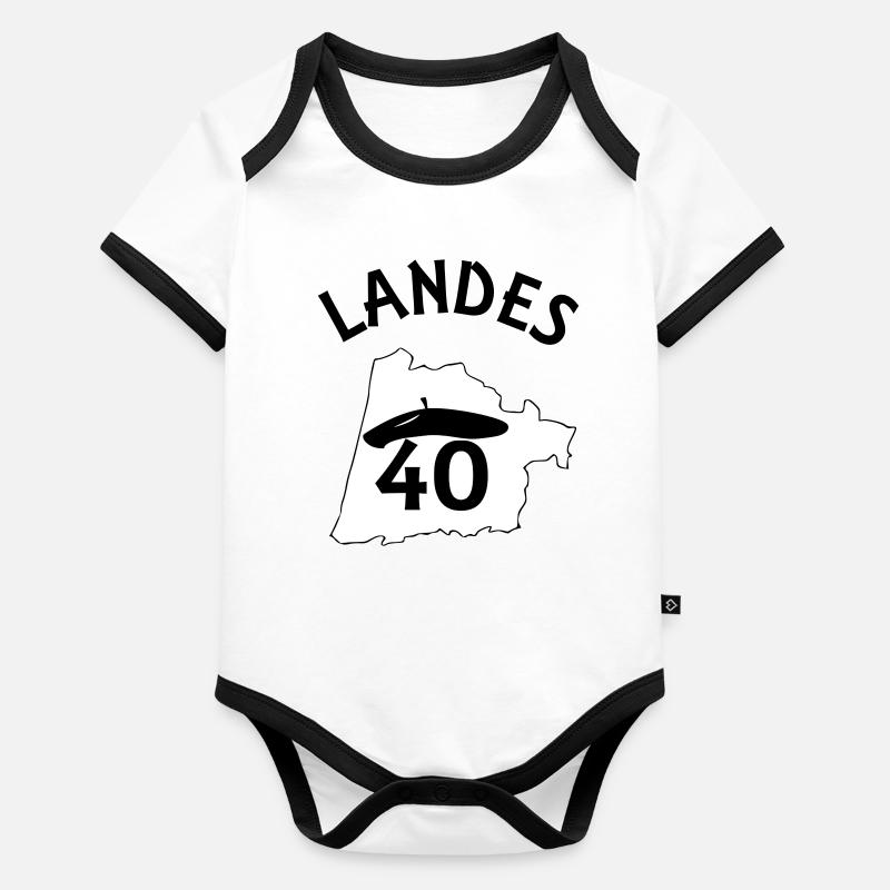 Landes Body Bébé bio contrasté manches courtes