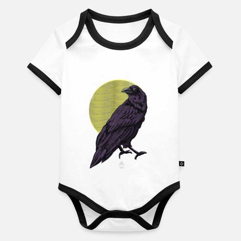 Lune de corbeau Body Bébé bio contrasté manches courtes
