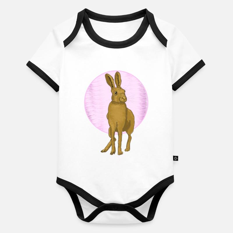 Hare Moon Baby Bio-Kurzarm-Kontrastbody