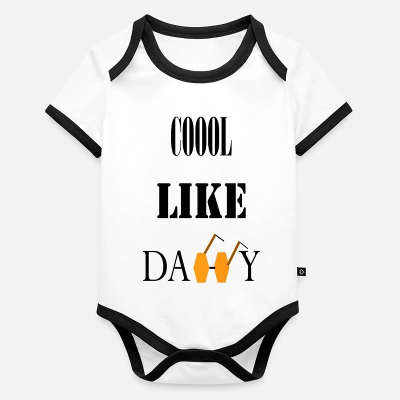 COOOL LIKE DADDY Body Bébé bio contrasté manches courtes