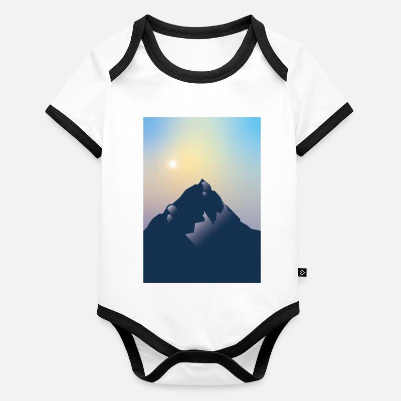 Soleil de montagne Body Bébé bio contrasté manches courtes