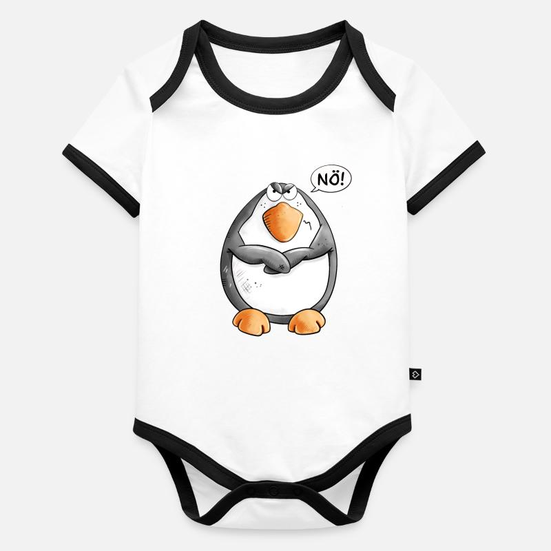 Nö Pinguin I Nein Statement Wildtier Baby Bio-Kurzarm-Kontrastbody