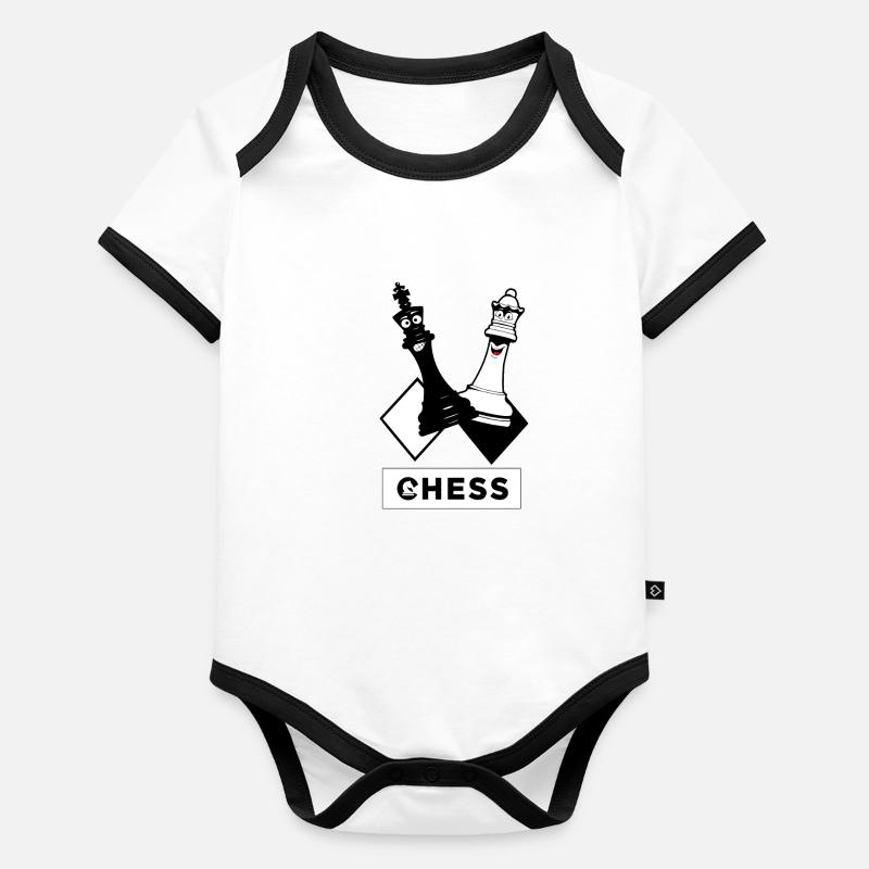 Chess Body Bébé bio contrasté manches courtes