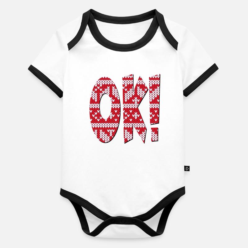 KNITTING PATTERNS OK - APPROVAL SAYINGS Organic Baby Contrasting Bodysuit