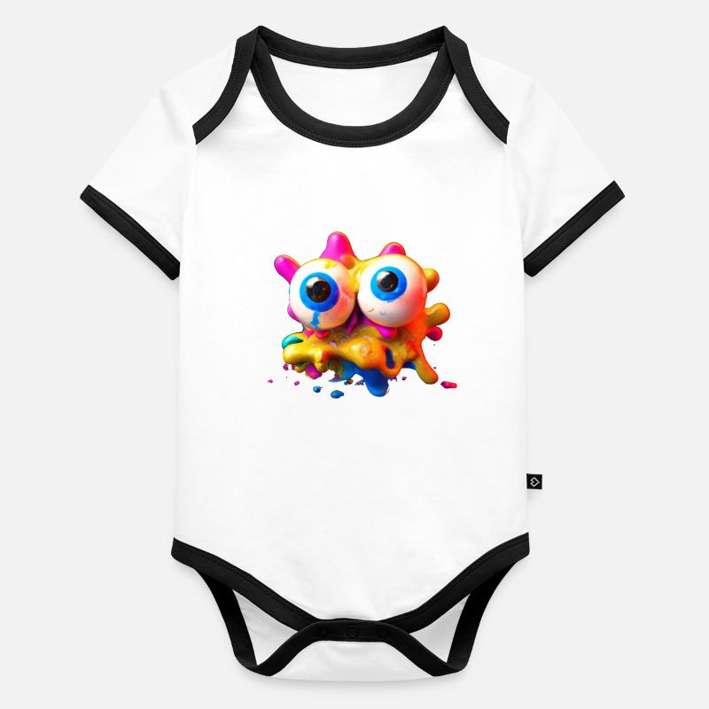 Étranger Body Bébé bio contrasté manches courtes