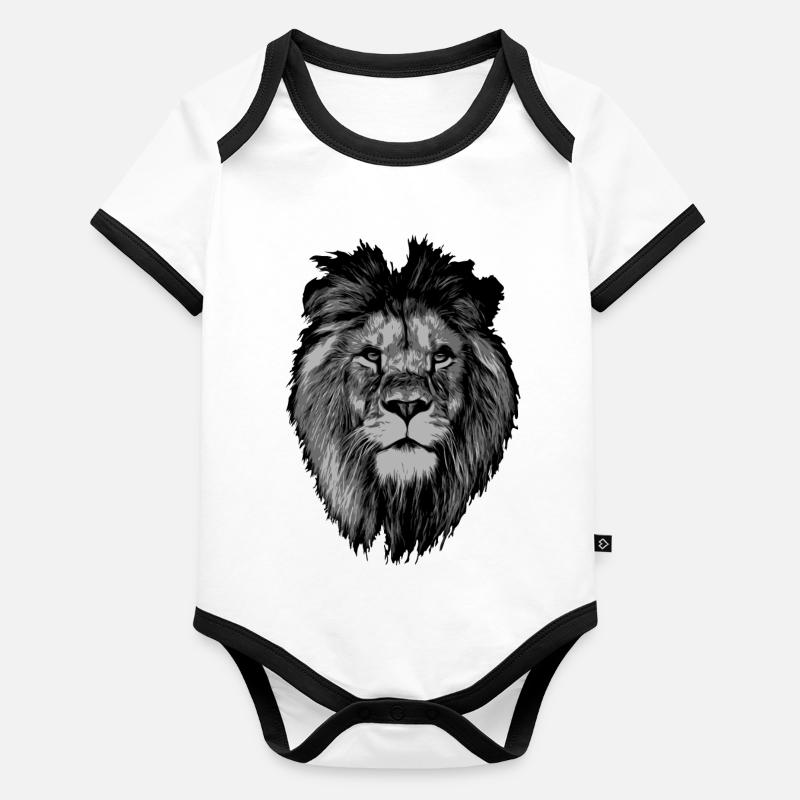 lion Body Bébé bio contrasté manches courtes