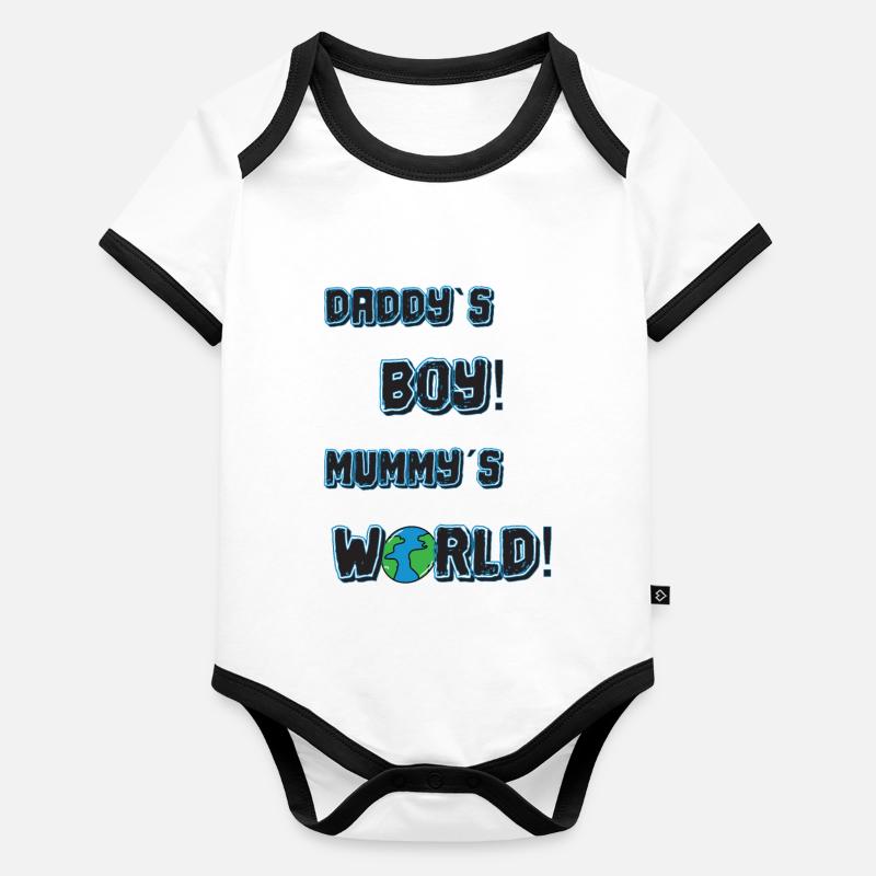 Mummys World Baby Bio-Kurzarm-Kontrastbody