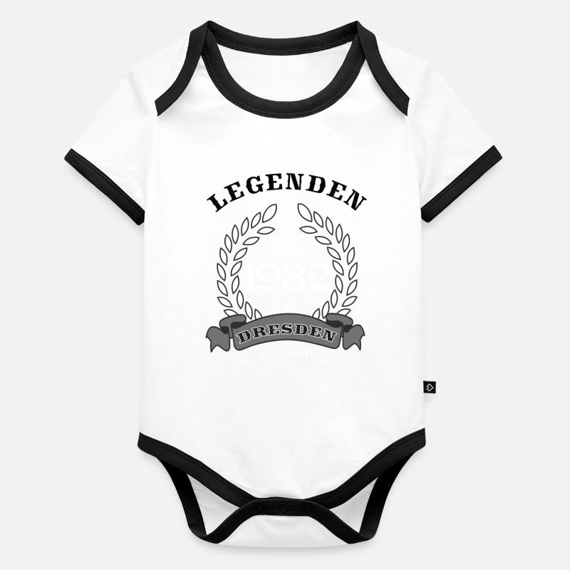 Legenden wurden 1982 in Dresden geboren Baby Bio-Kurzarm-Kontrastbody