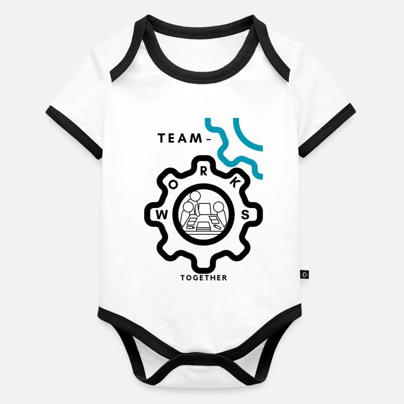 Team Work Organic Baby Contrasting Bodysuit