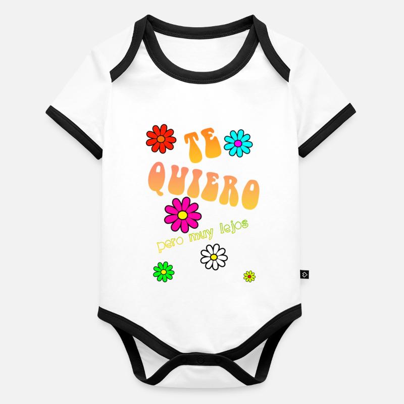 Ich liebe dich... fern Baby Bio-Kurzarm-Kontrastbody