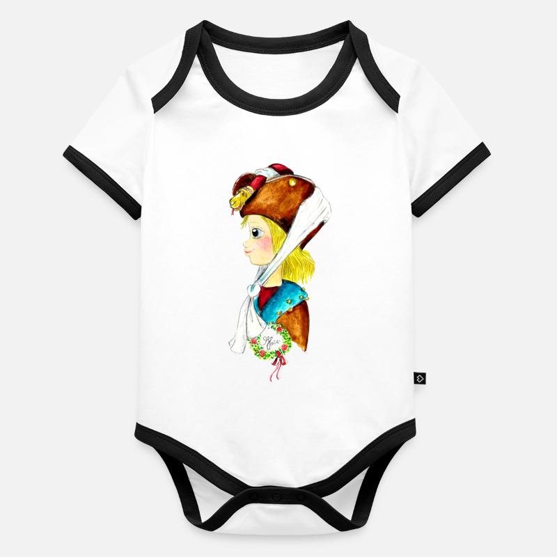 Moriskentaenzer Baby Bio-Kurzarm-Kontrastbody