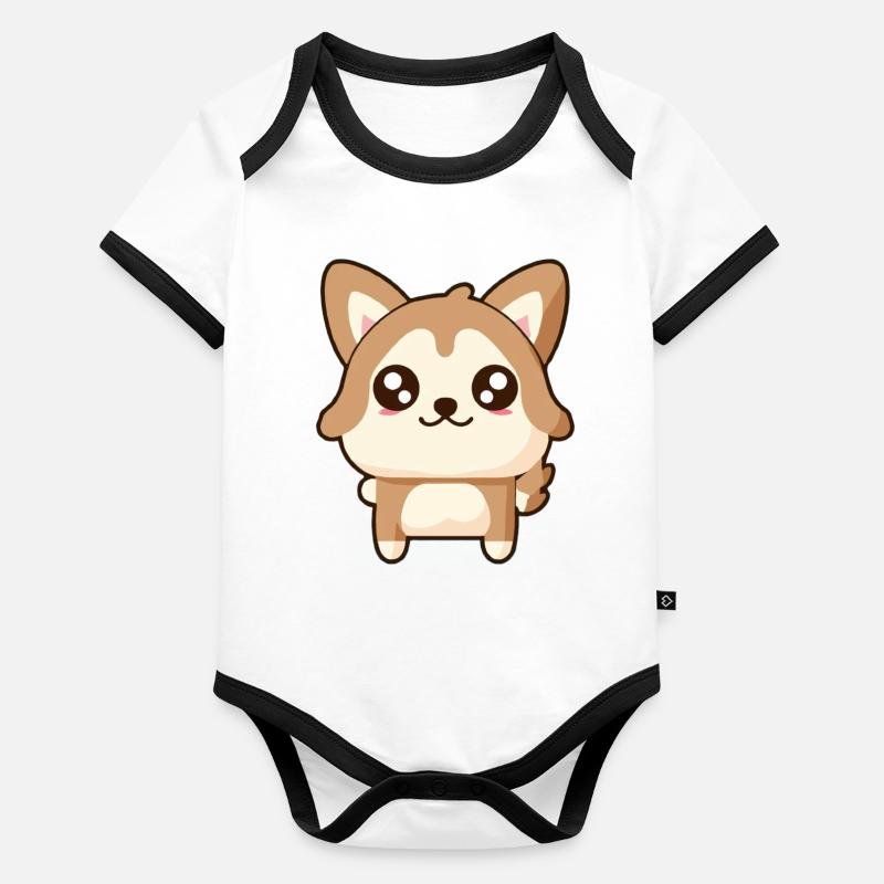 Dog Organic Baby Contrasting Bodysuit