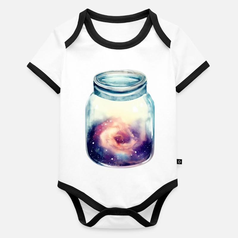 Platz in einem Glas Baby Bio-Kurzarm-Kontrastbody