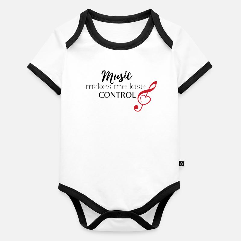 Music makes me lose Control Organic Baby Contrasting Bodysuit