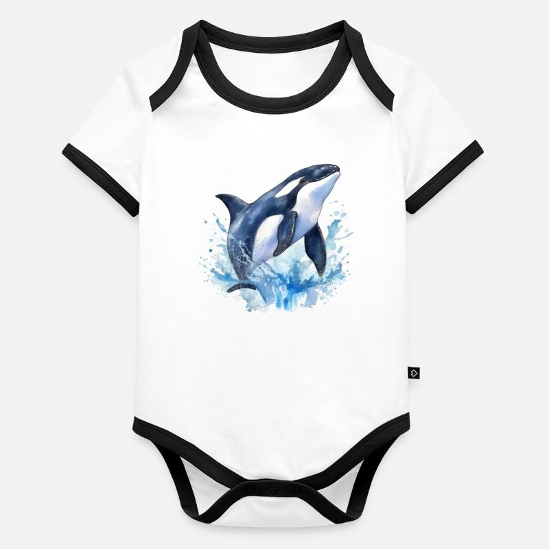 Blue Orca Organic Baby Contrasting Bodysuit