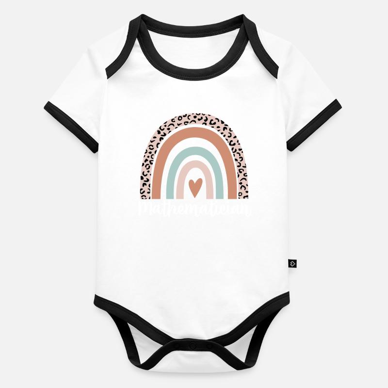 Mathématicien Arc-en-ciel Léopard Drôle Mathématicien Body Bébé bio contrasté manches courtes