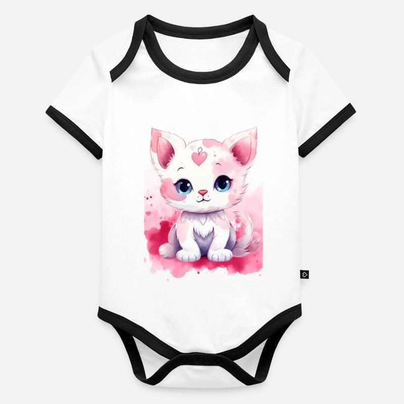 Herzallerliebst Baby Bio-Kurzarm-Kontrastbody