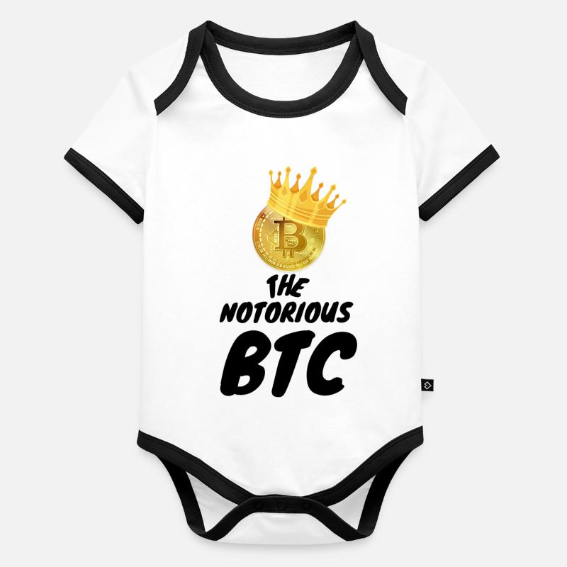 Crypto Notorious BTC 1 Bitcoin Body Bébé bio contrasté manches courtes