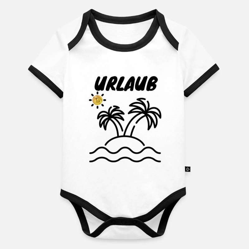 Crypto Holiday BTC Bitcoin 1 Organic Baby Contrasting Bodysuit