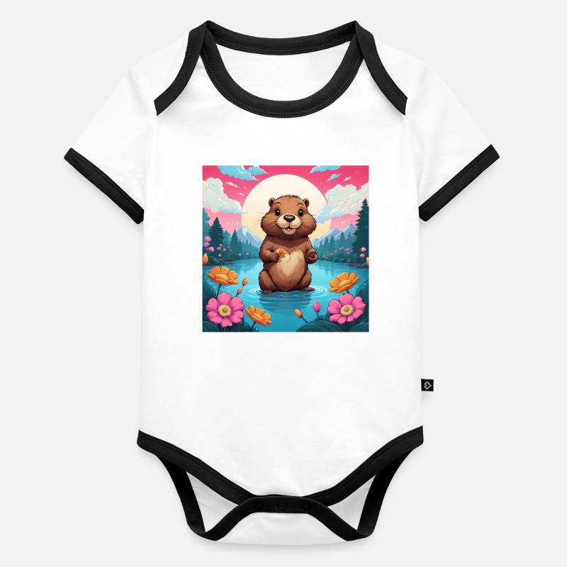 Bieber am See - Body Bébé bio contrasté manches courtes - 