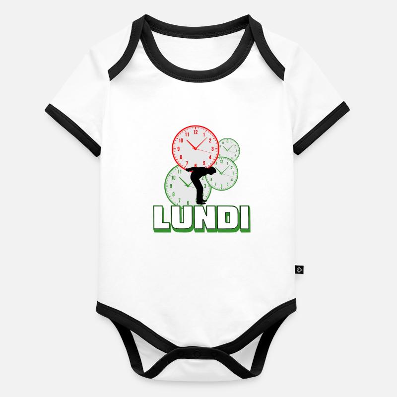 Lundi Body Bébé bio contrasté manches courtes