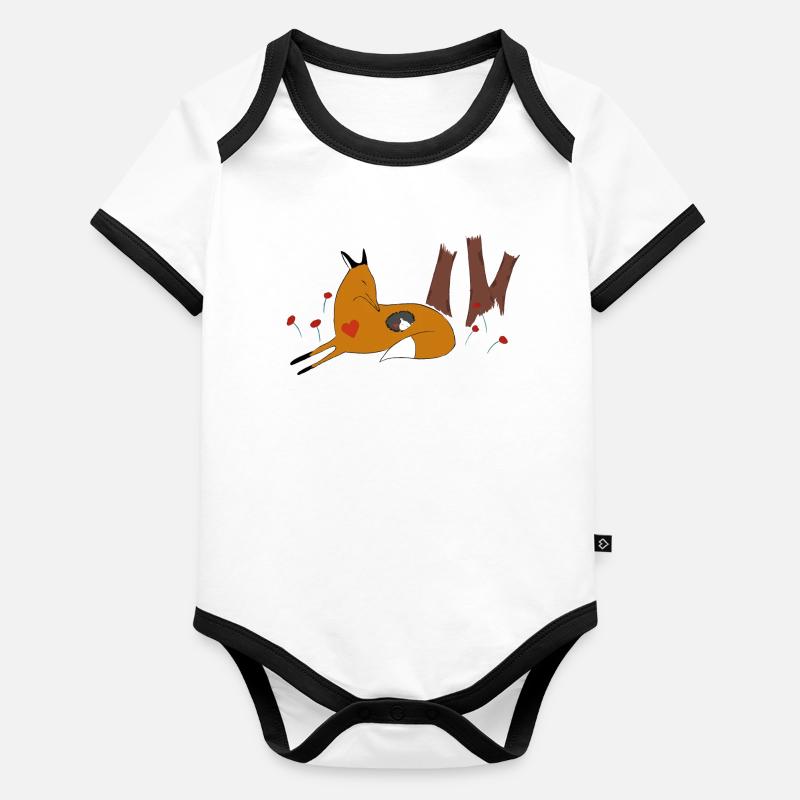 Fuchs und Igel Baby Bio-Kurzarm-Kontrastbody