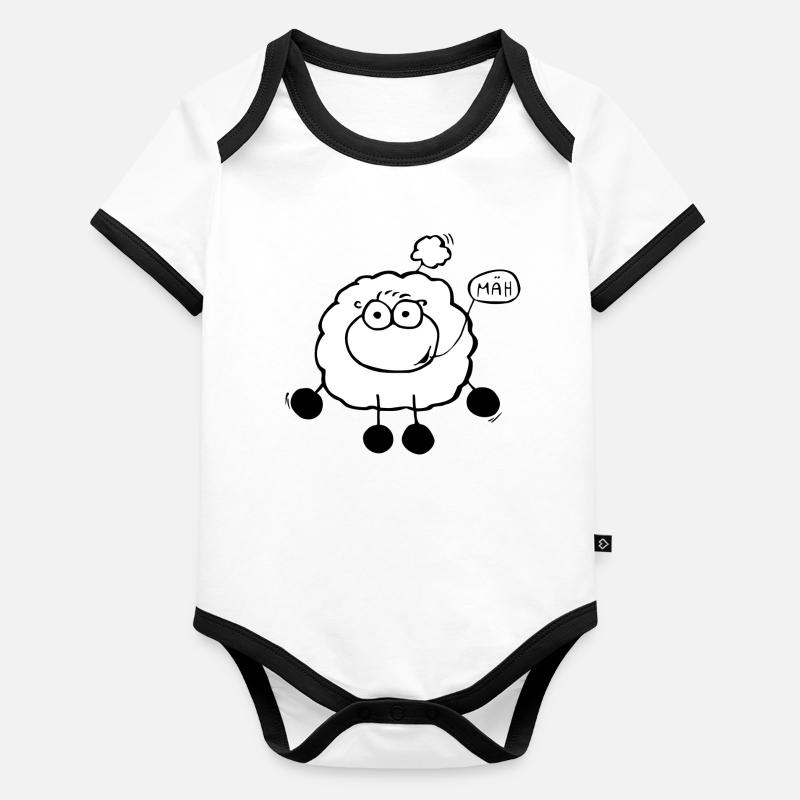 Moutons de course Body Bébé bio contrasté manches courtes