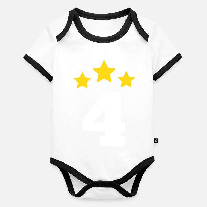 4 ans étoile - cadeau de 4e anniversaire Body Bébé bio contrasté manches courtes