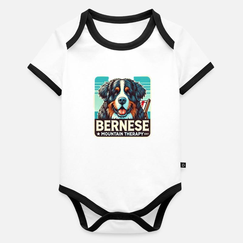 Bouvier bernois Body Bébé bio contrasté manches courtes