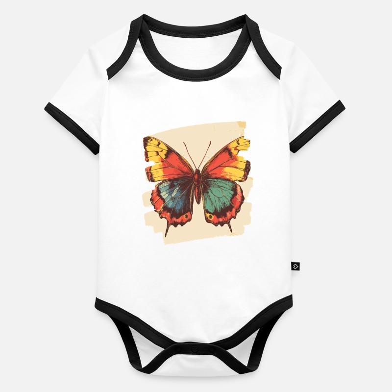 Butterfly Organic Baby Contrasting Bodysuit