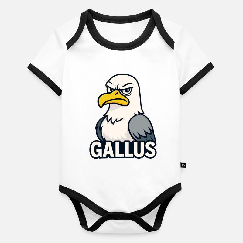 Illustration de mascotte d’aigle audacieux Body Bébé bio contrasté manches courtes