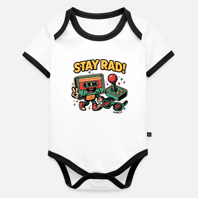 Stay Rad – Retro Vibes Body Bébé bio contrasté manches courtes