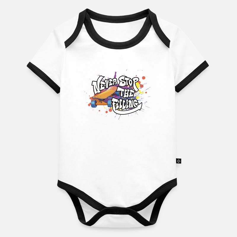Skateboard Graffiti Motivation Design Baby Bio-Kurzarm-Kontrastbody