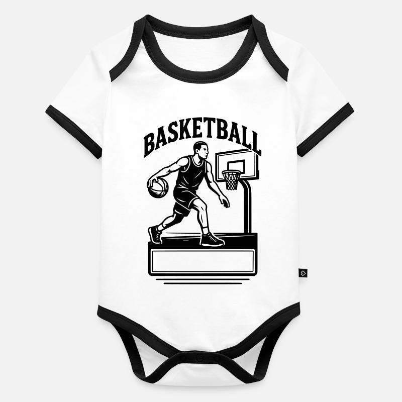 Basketball player - Last name, first name Organic Baby Contrasting Bodysuit