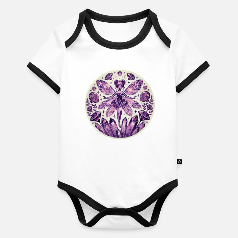 Conception de fée de cristal mystique Body Bébé bio contrasté manches courtes