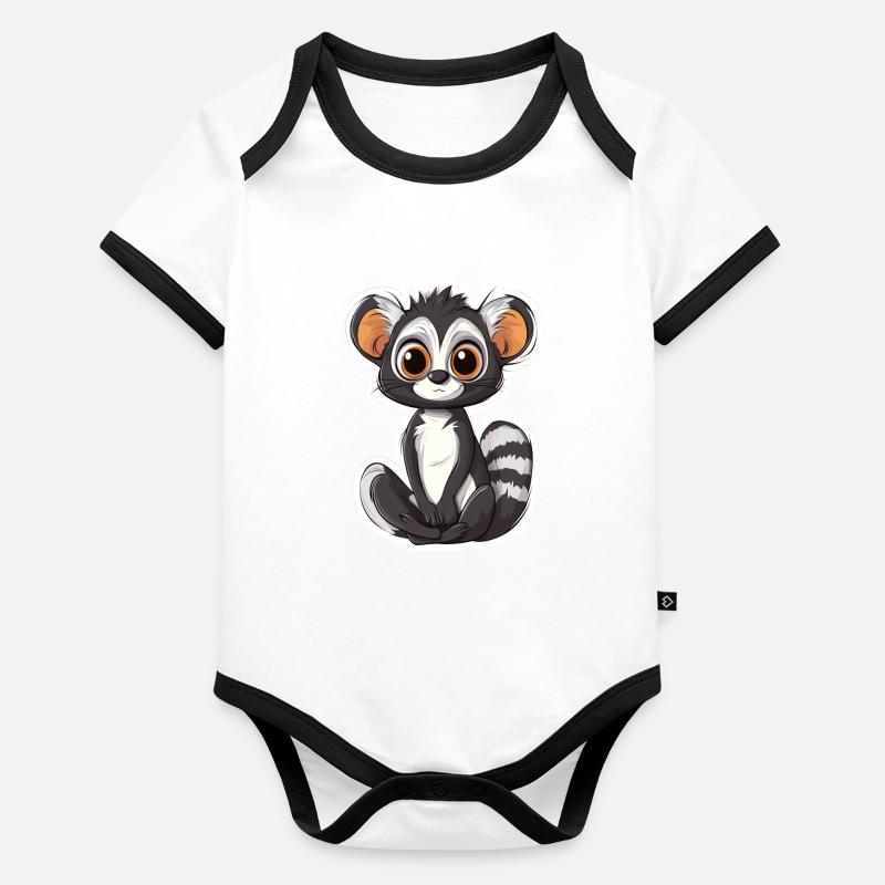 Lemur Baby Bio-Kurzarm-Kontrastbody