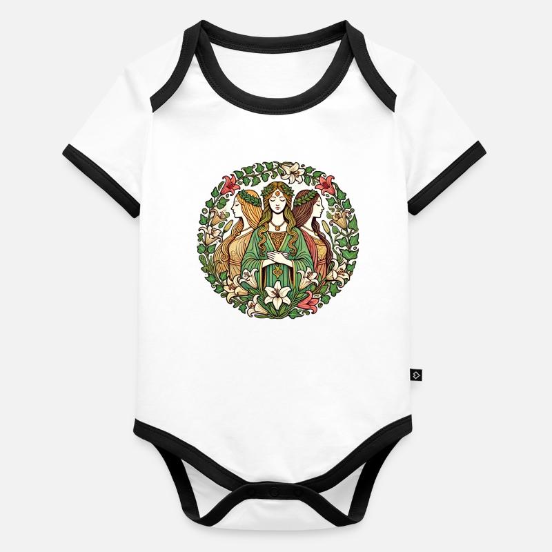 Triple Moon Goddess Organic Baby Contrasting Bodysuit