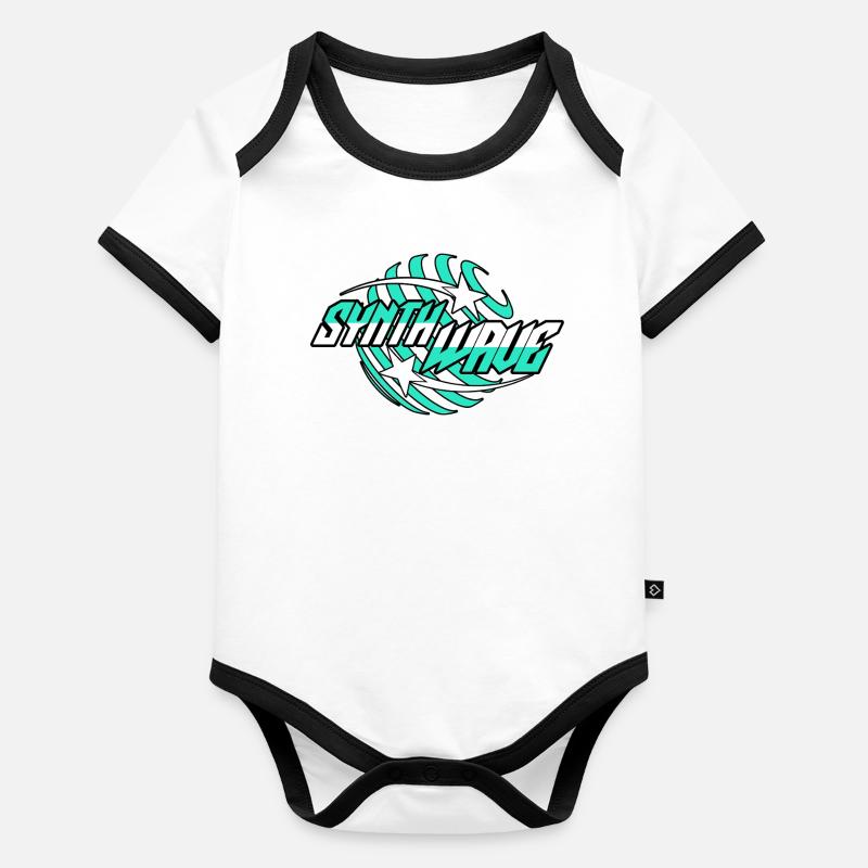 Synthétiseur Synth Wave Body Bébé bio contrasté manches courtes