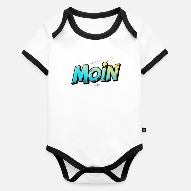 Comic Pop Art Moin Design Baby Bio-Kurzarm-Kontrastbody