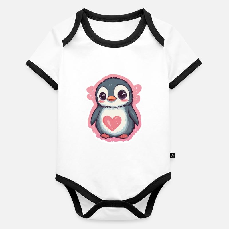 Pinguin Baby Bio-Kurzarm-Kontrastbody