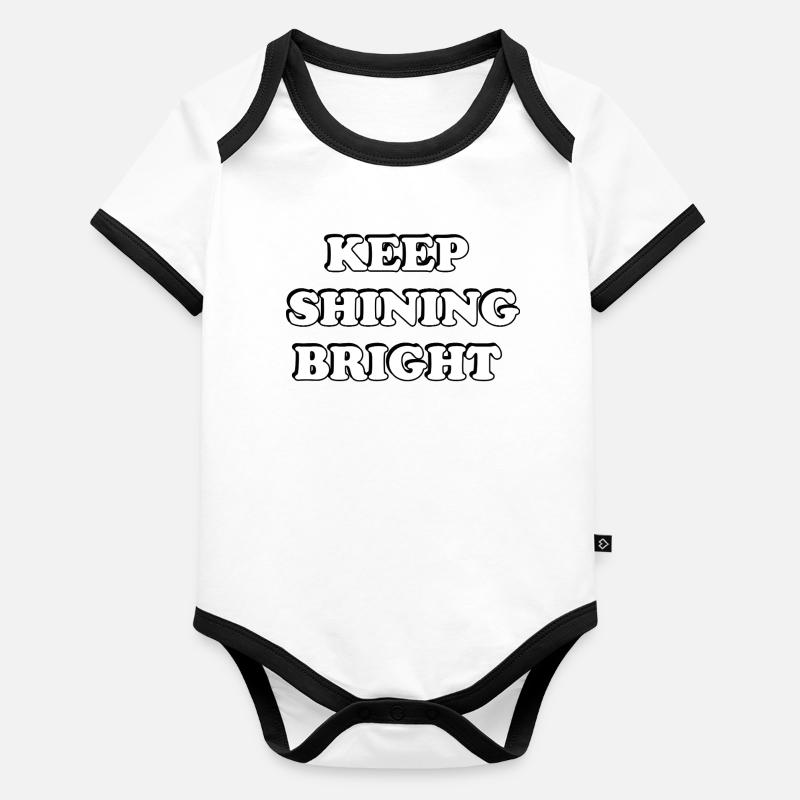 Continuez à briller Bright Typographie audacieuse Body Bébé bio contrasté manches courtes