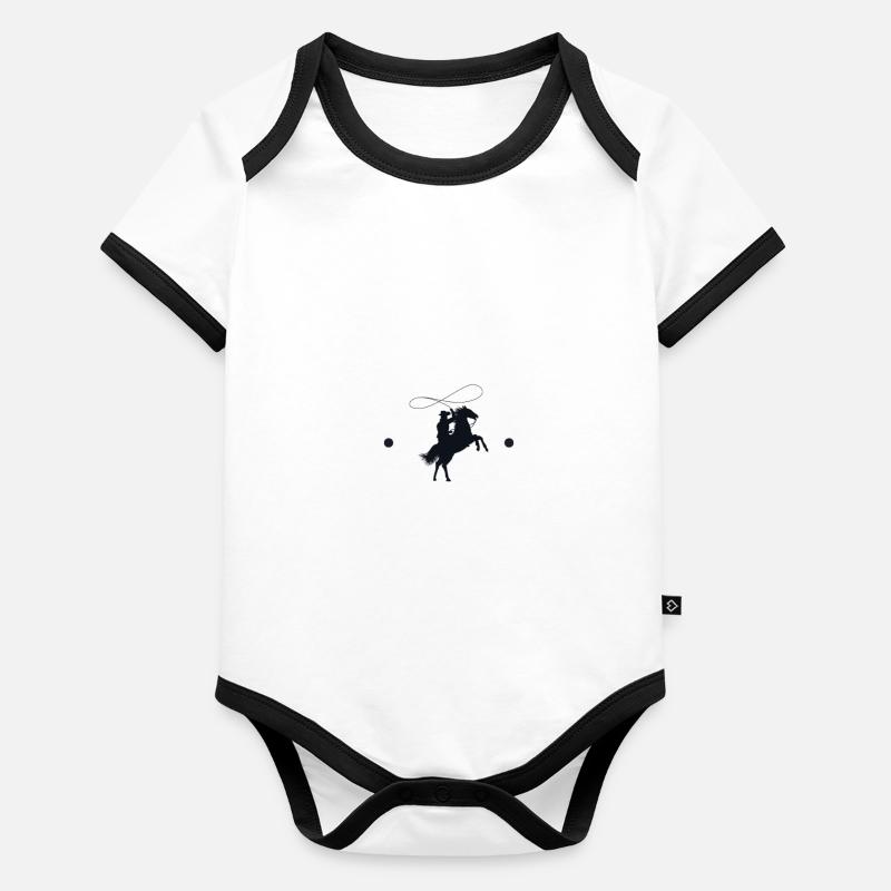 Lasso, Rodeo, Pferd Baby Bio-Kurzarm-Kontrastbody