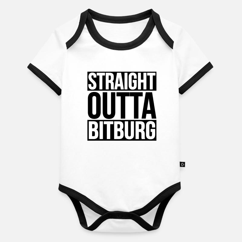 Straight Outta Bitburg Organic Baby Contrasting Bodysuit