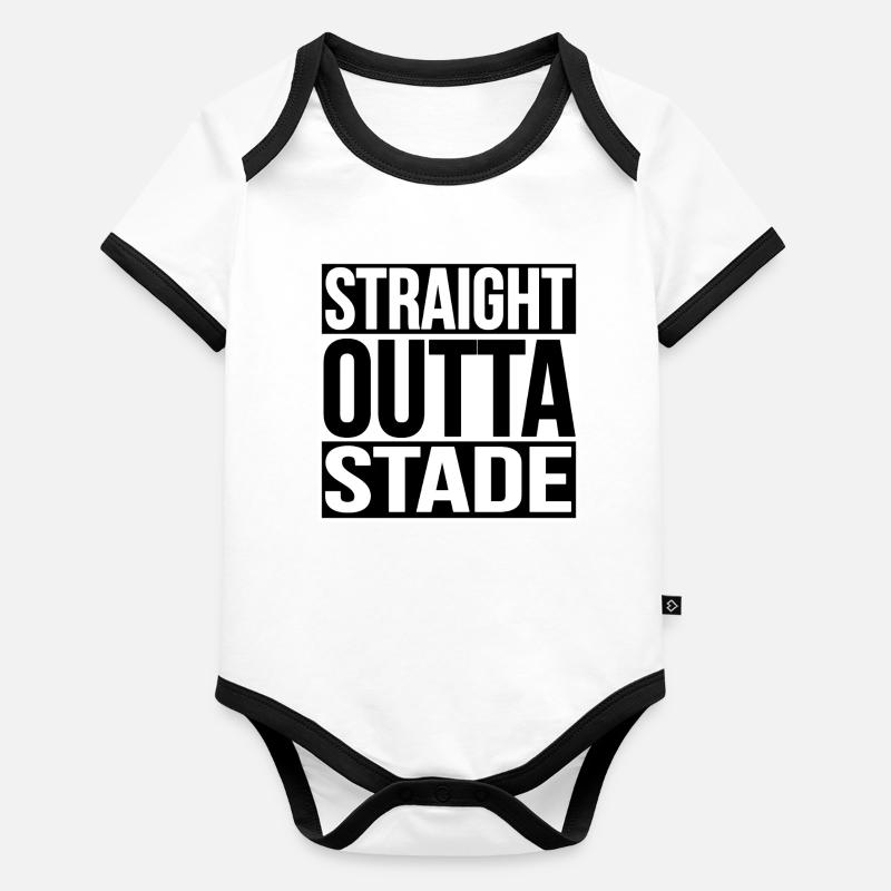 Straight Outta Stade Baby Bio-Kurzarm-Kontrastbody