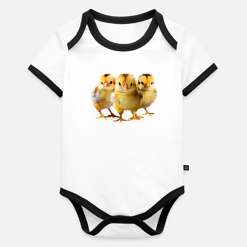 Kueken Body Bébé bio contrasté manches courtes