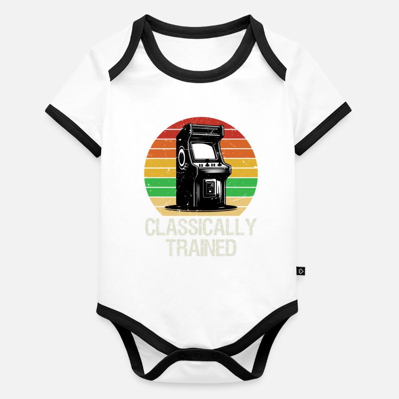 Retro Classically Trained Gaming Arcade Shirt Game Baby Bio-Kurzarm-Kontrastbody
