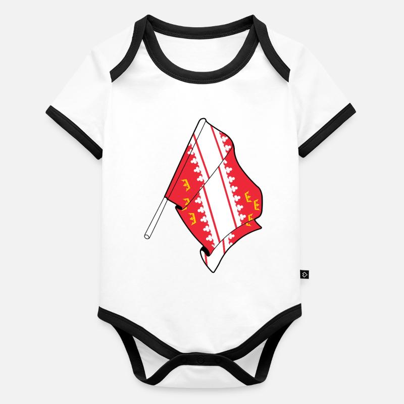 Drapeau d’Alsace Body Bébé bio contrasté manches courtes