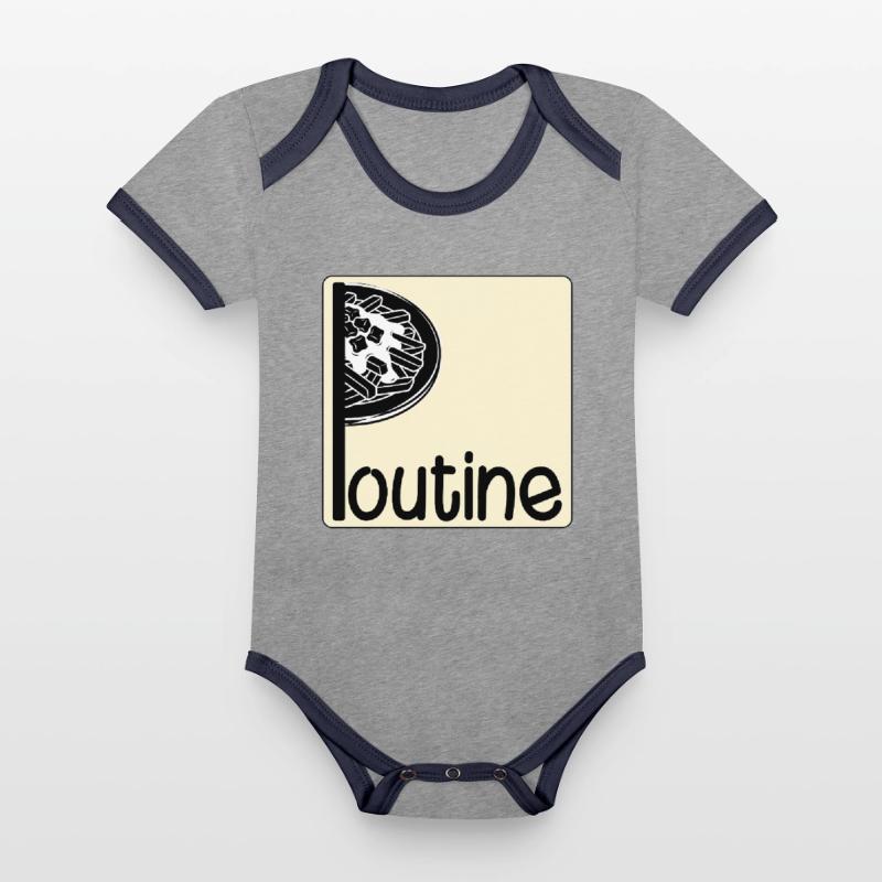 Canada Canadian Dish Poutine Organic Baby Contrasting Bodysuit